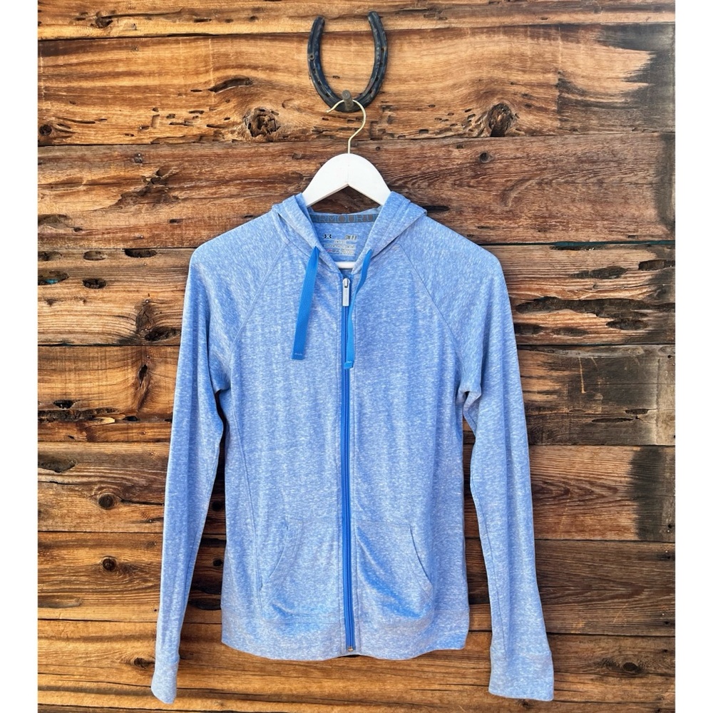 UNDER ARMOUR | Semi-Fitted Light Blue Zip Up Hoodie Sweater S